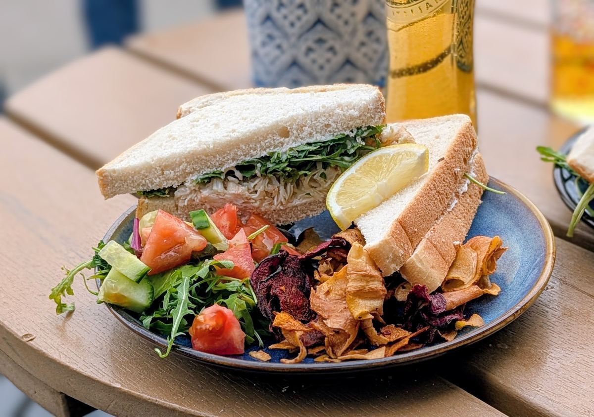 A sandwich and salad at Tides, St Ives